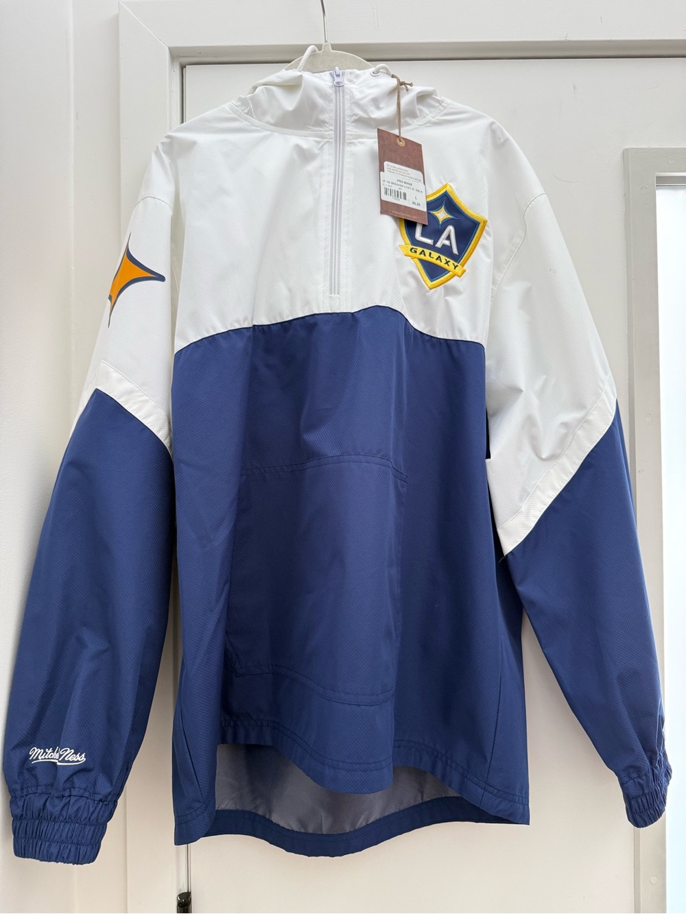 Mitchell & Ness White & Navy LA Galaxy Adult L  Anorak windbreaker retro NWT